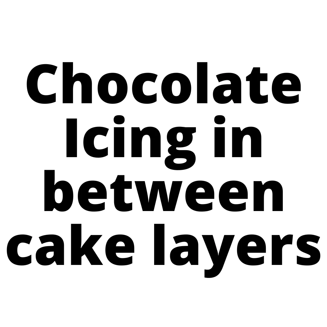 Chocolate Icing in between cake layers