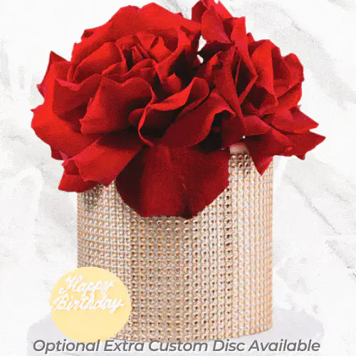 Gold Diamante Roses Cake - Image 3
