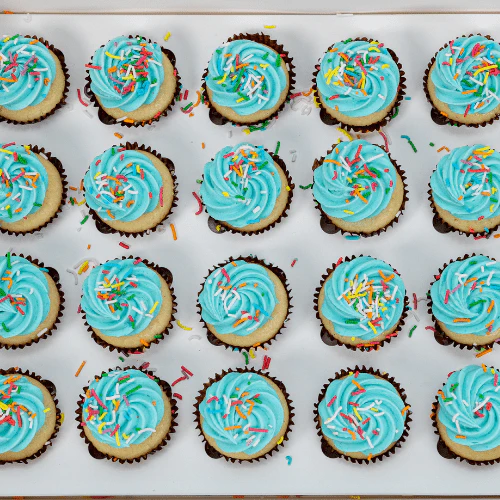 Blue Jimmies Mini Cupcakes (24) - Image 3