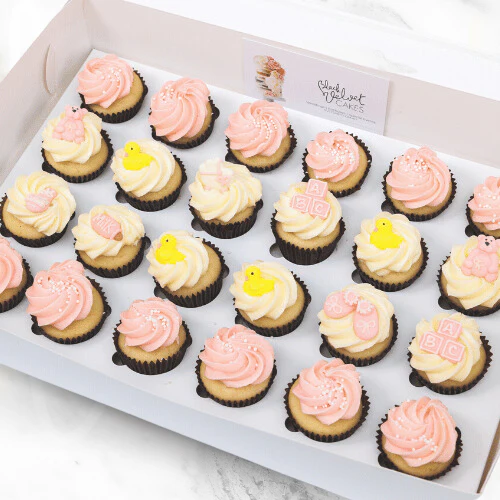 LOW-GLUTEN Baby Shower Gift Mini Cupcakes (24) - Image 3