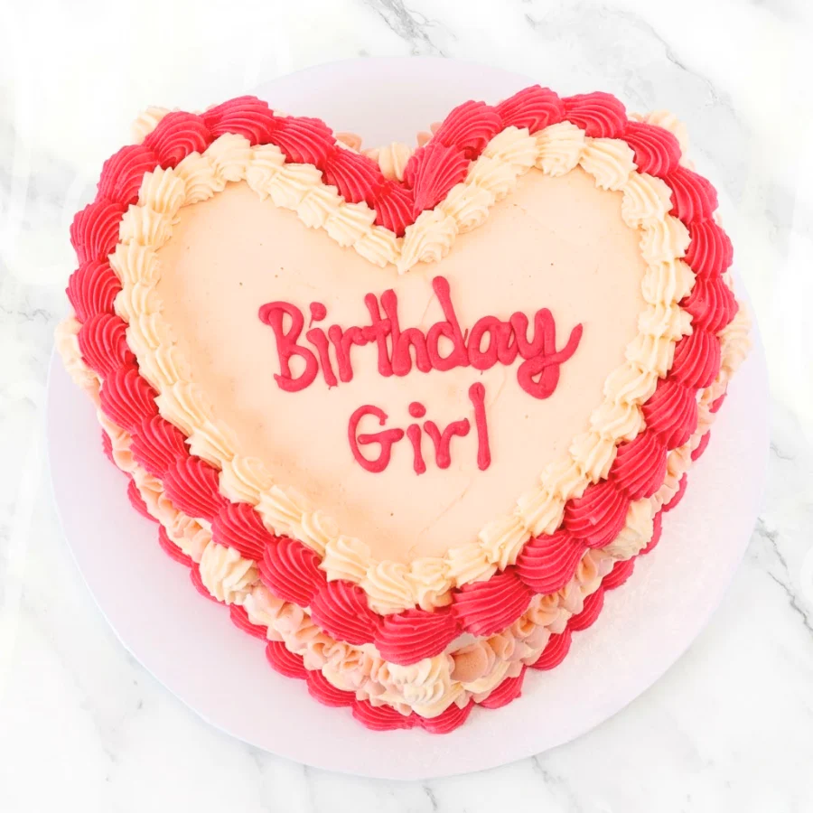 Pretty Pink Heart Vintage Cake - Image 4
