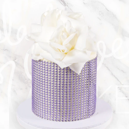 Purple Diamante Roses Cake