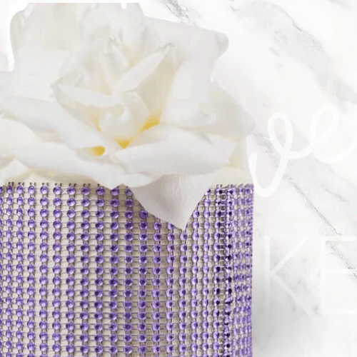 Purple Diamante Roses Cake - Image 2
