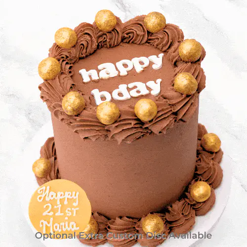 Vintage Minimalist Chocolate Message Cake - Image 4